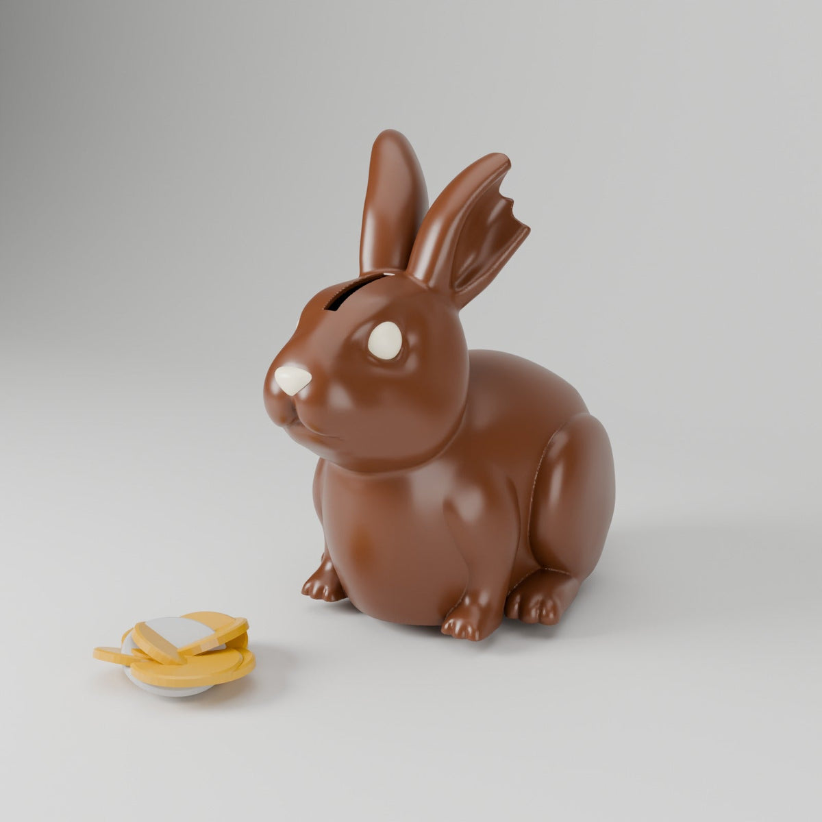 Chocolate Bunny Piggy Bank – Easter Coin Bank with Bitten Ear - Northern Foundry