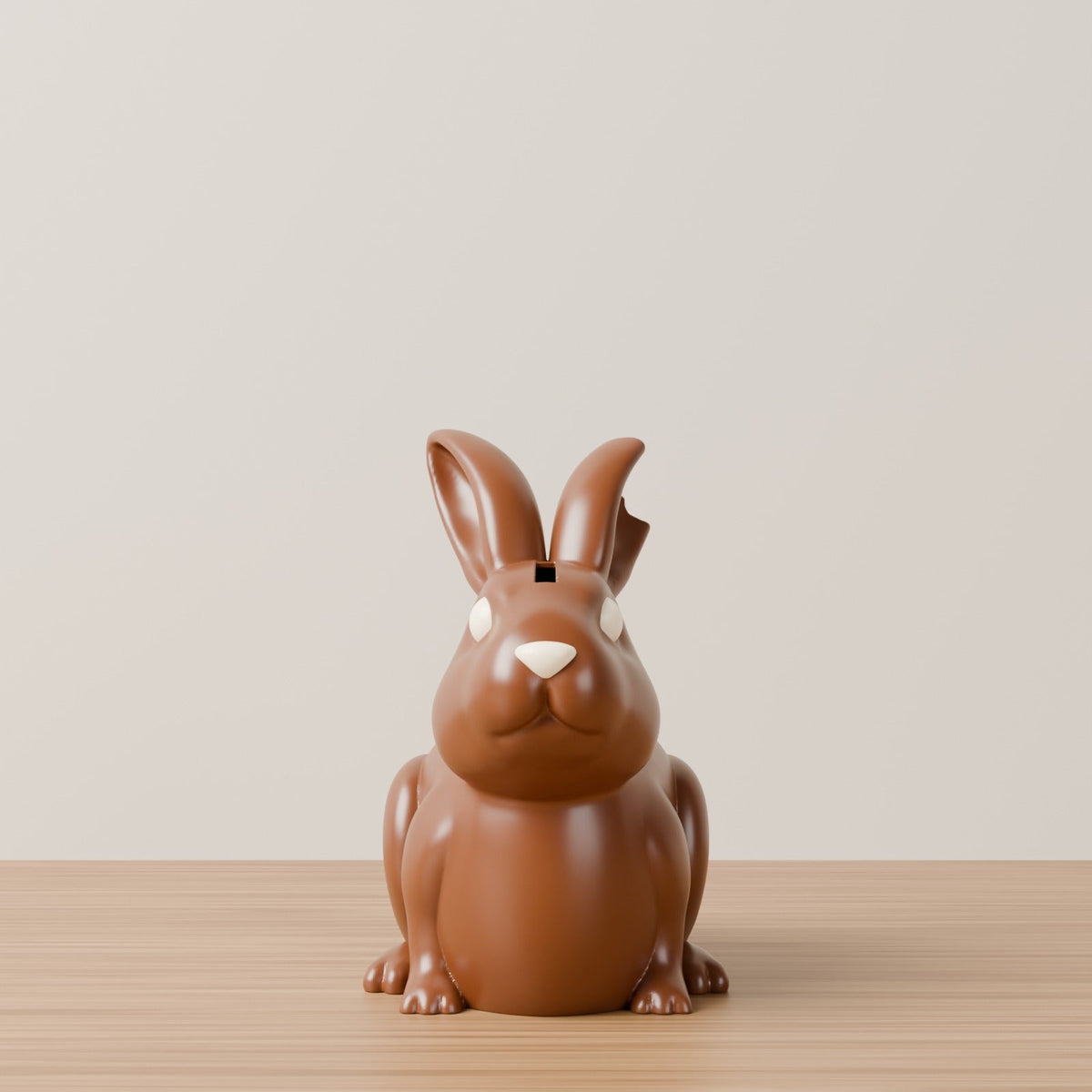 Chocolate Bunny Piggy Bank – Easter Coin Bank with Bitten Ear - Northern Foundry