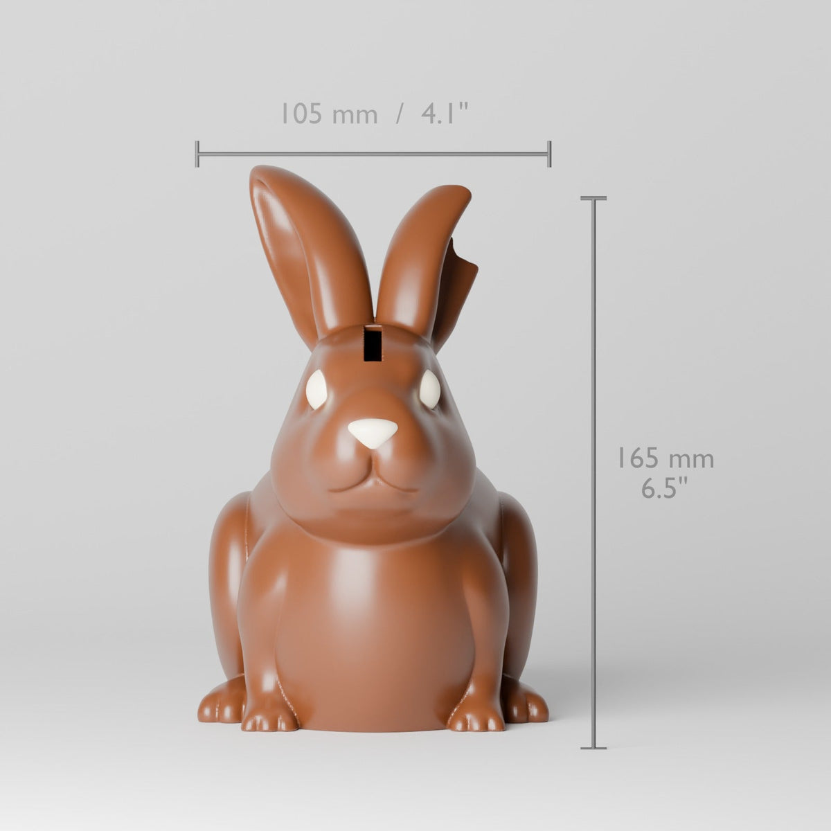 Chocolate Bunny Piggy Bank – Easter Coin Bank with Bitten Ear - Northern Foundry