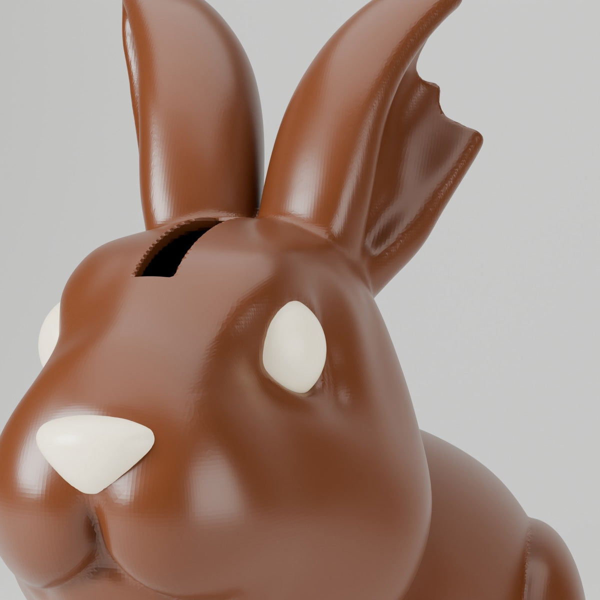 Chocolate Bunny Piggy Bank – Easter Coin Bank with Bitten Ear - Northern Foundry