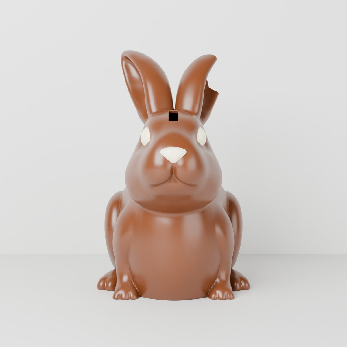 Chocolate Bunny Piggy Bank – Easter Coin Bank with Bitten Ear - Northern Foundry