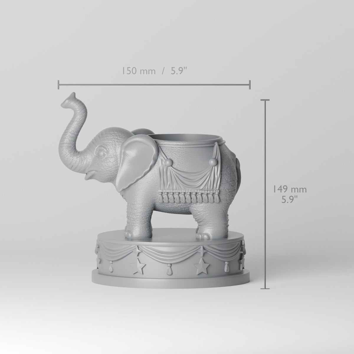 Circus Elephant Planter – Elephant Flower Pot on Pedestal - Northern Foundry