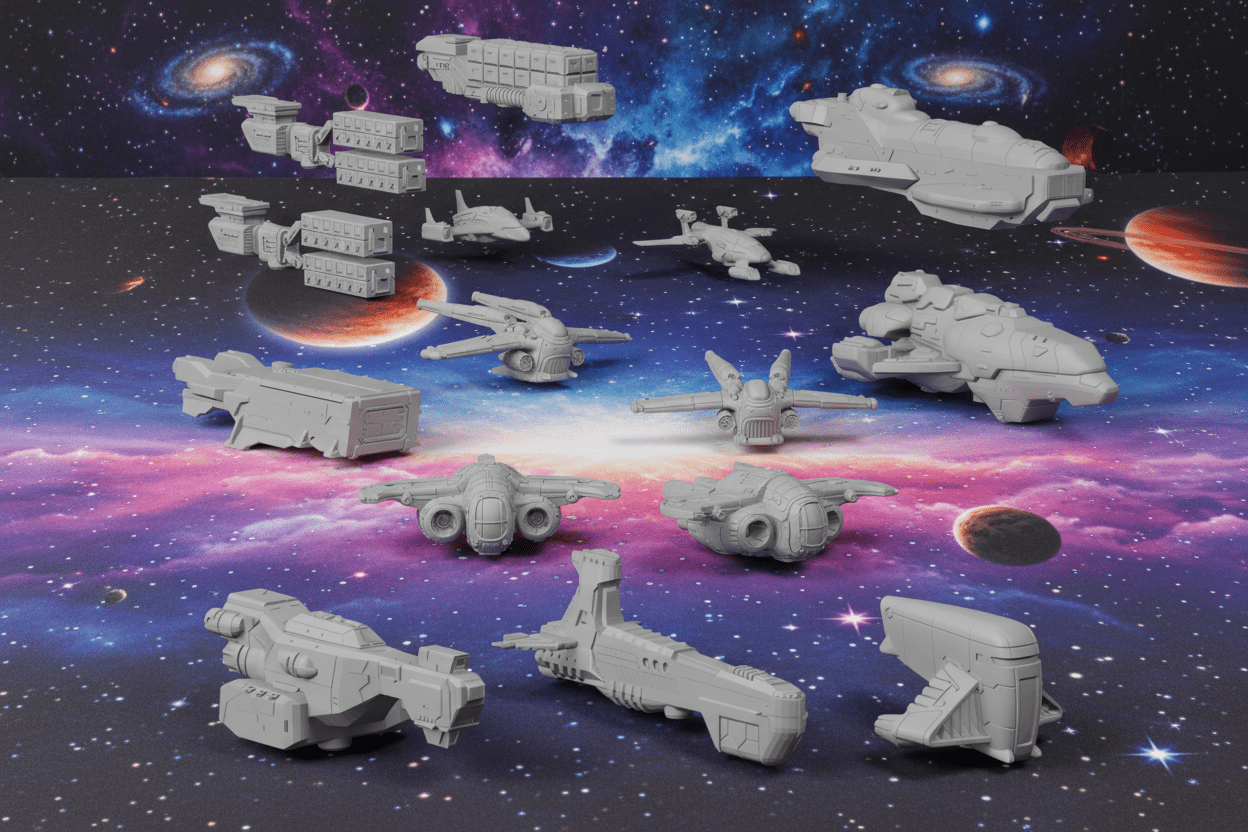 Civilian Merchant Convoy | 18-Ship Space Fleet | Freighters, Science V ...