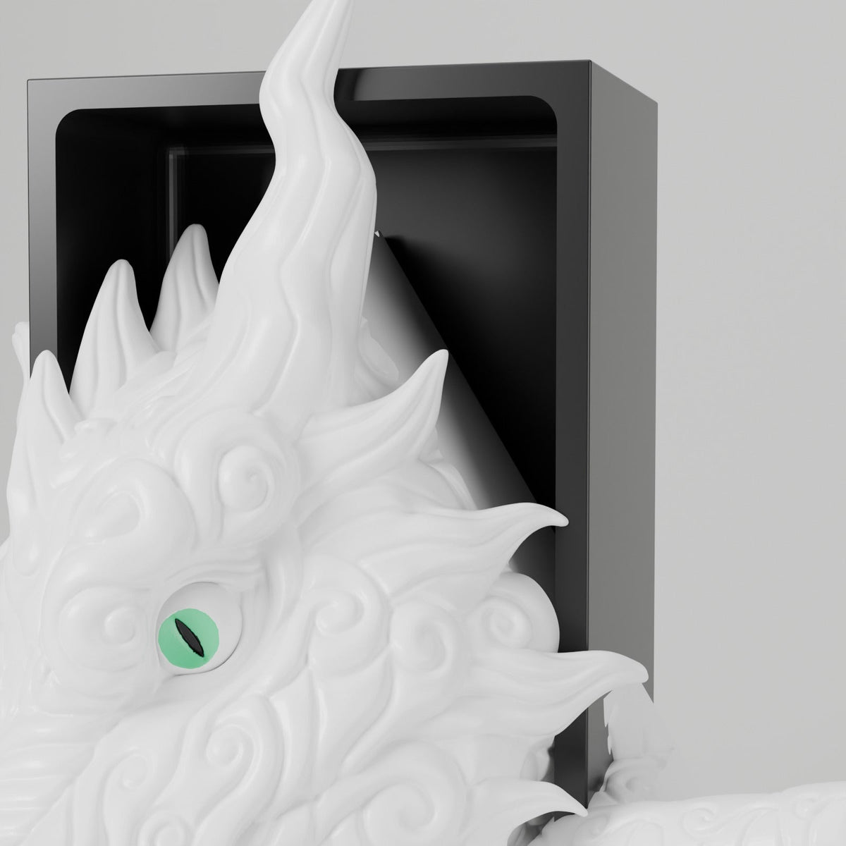 Cloud Dragon Book Nook – Swirling Dragon Head or Tail Bursting from Your Bookshelf - Northern Foundry