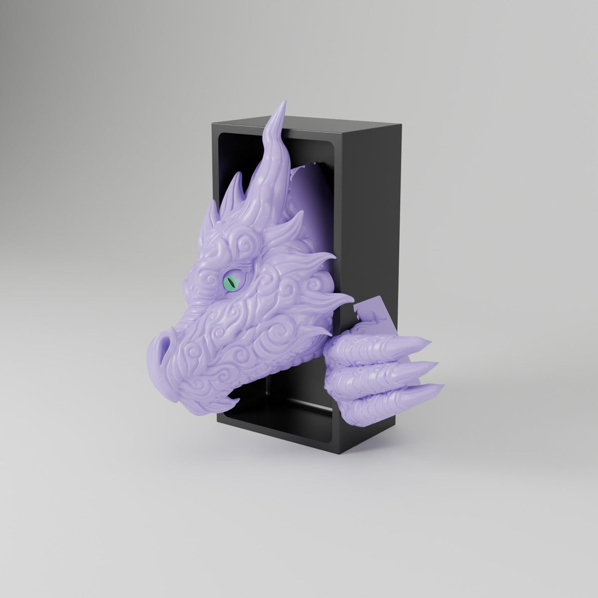 Cloud Dragon Book Nook – Swirling Dragon Head or Tail Bursting from Your Bookshelf - Northern Foundry