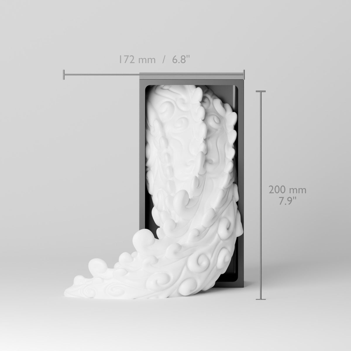 Cloud dragon emerging tail book nook dimensions 20cm tall