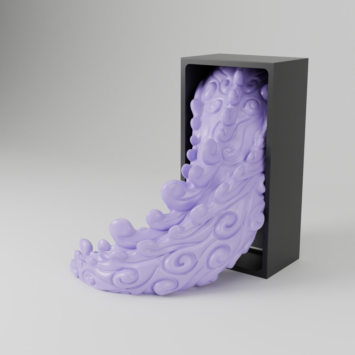 Cloud dragon emerging tail book nook lavender angled view