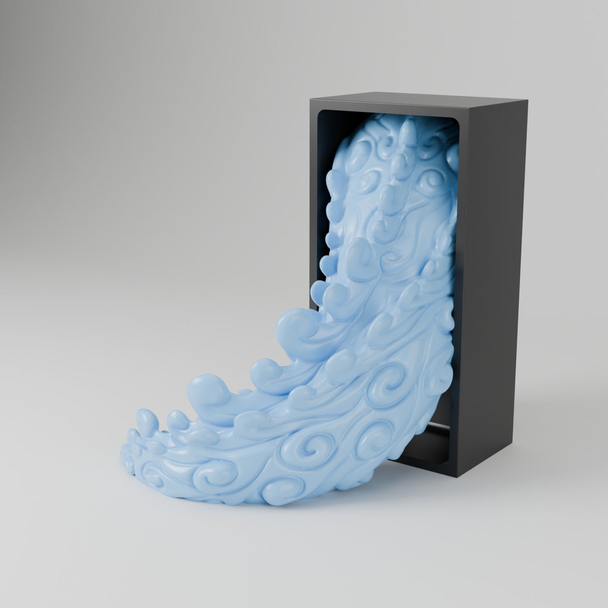 Cloud dragon emerging tail book nook sky blue angled view