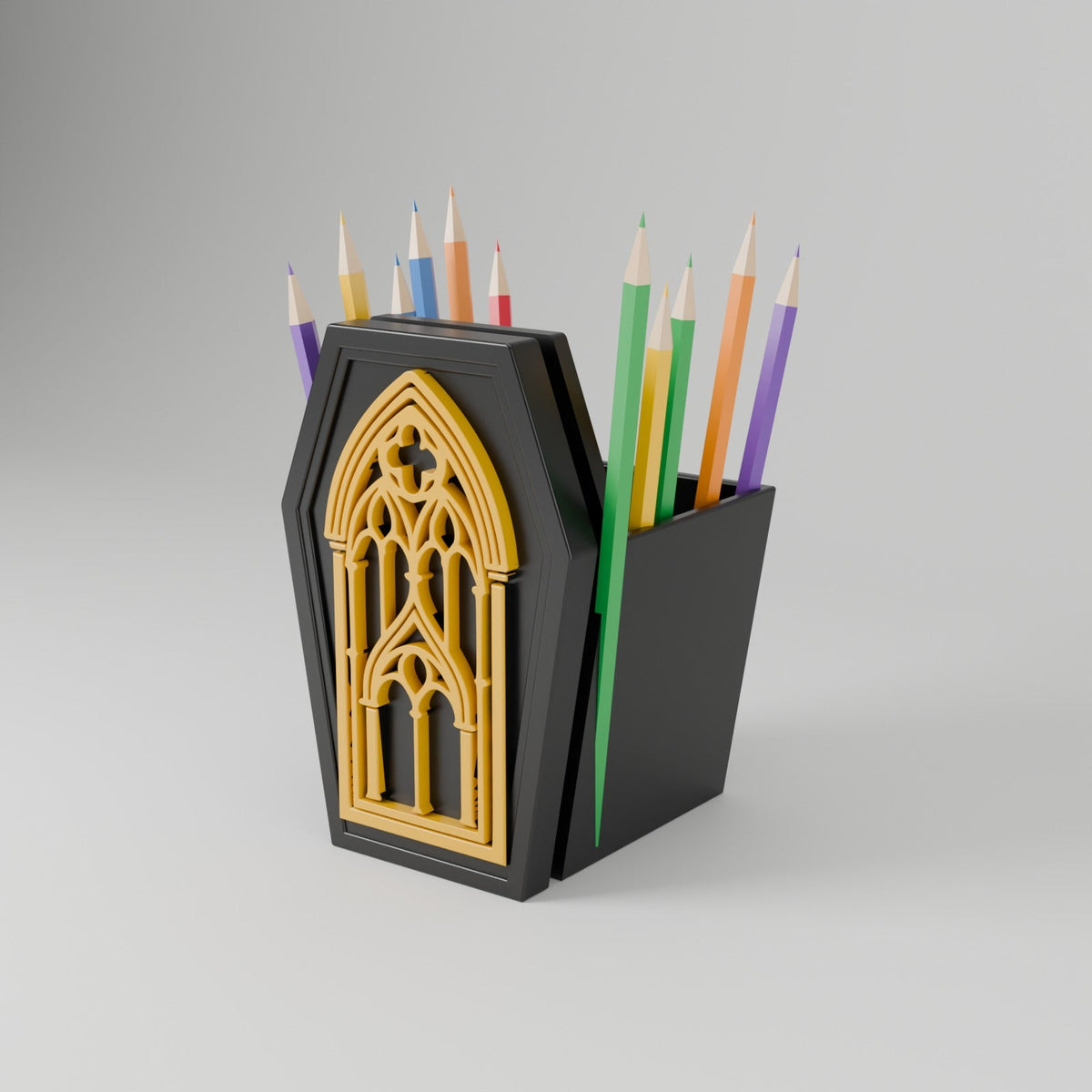 Coffin Pen Holder – Gothic Vampire Coffin Pencil Cup and Desk Organizer - Northern Foundry