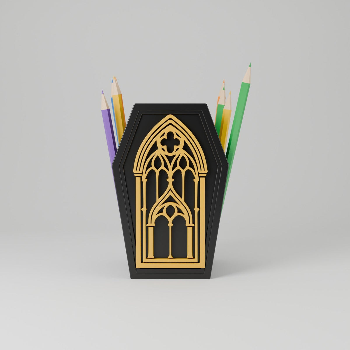 Coffin Pen Holder – Gothic Vampire Coffin Pencil Cup and Desk Organizer - Northern Foundry