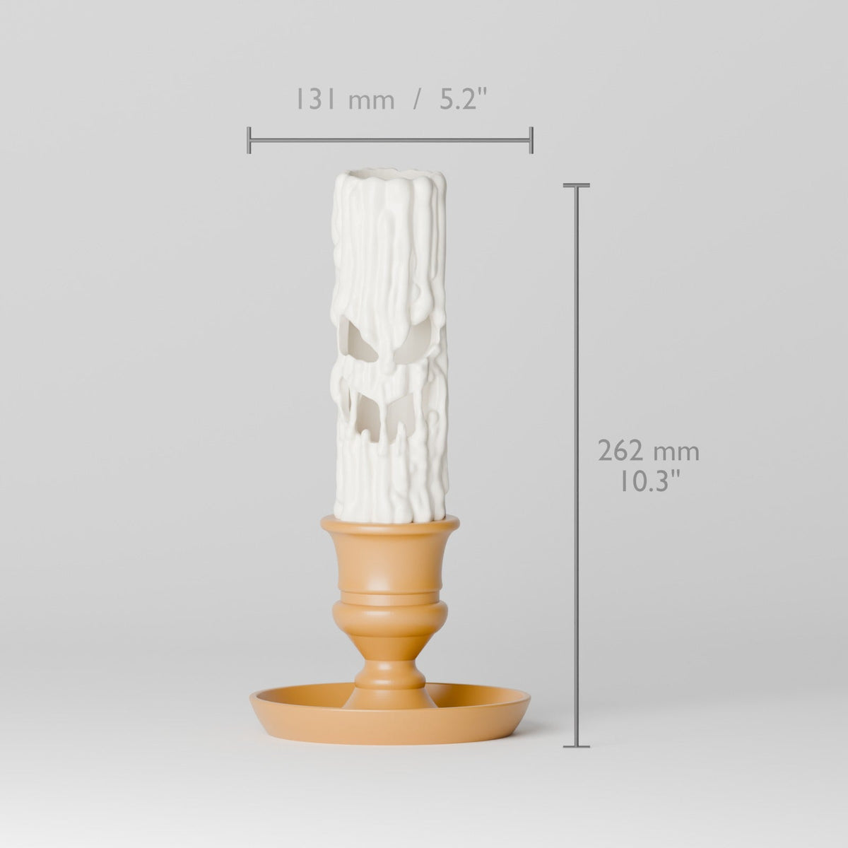 Creepy Face Candle with Candlestick – Dripping Wax LED Candle Lamp, Spooky or Cute Halloween Decor - Northern Foundry