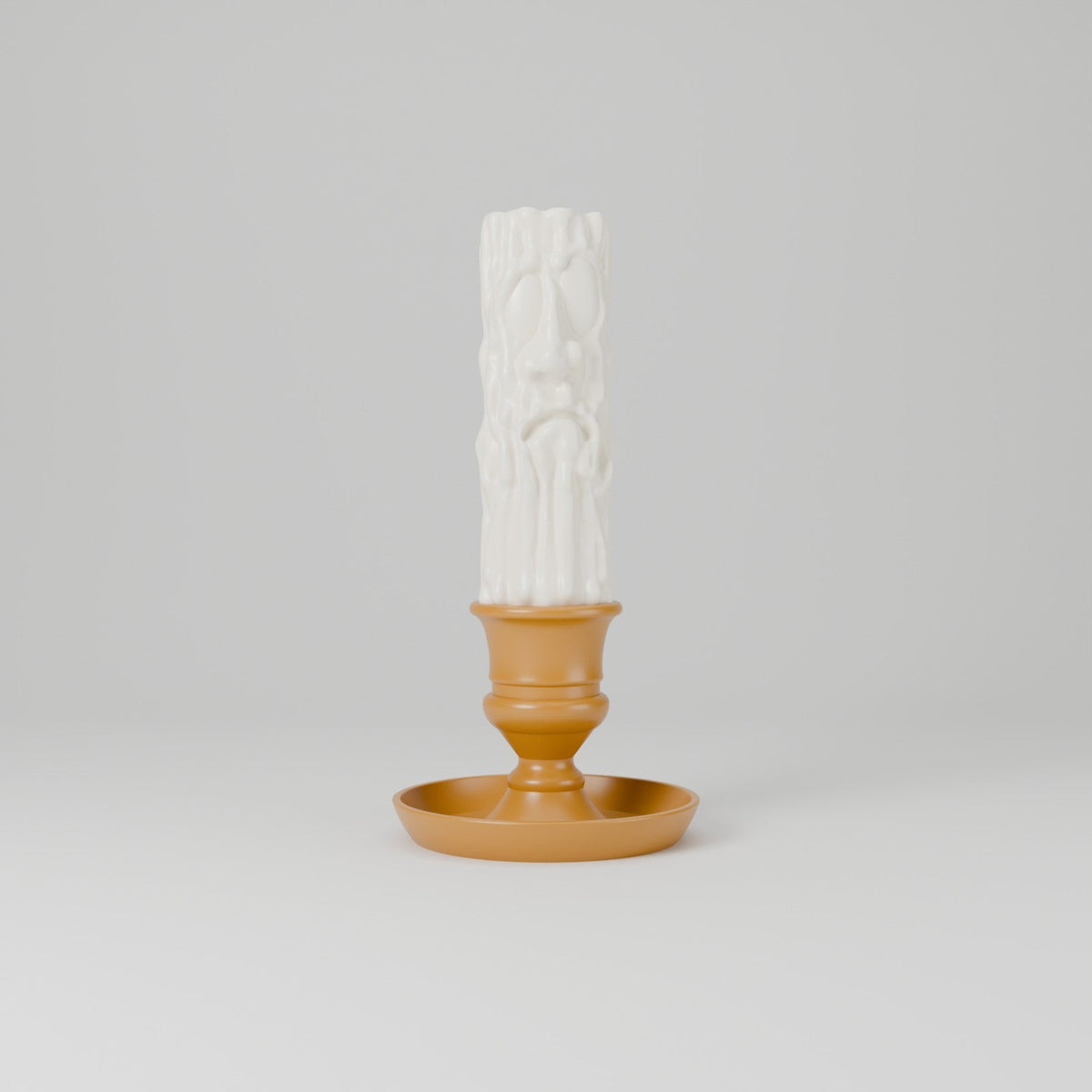 Creepy Face Candle with Candlestick – Dripping Wax LED Candle Lamp, Spooky or Cute Halloween Decor - Northern Foundry