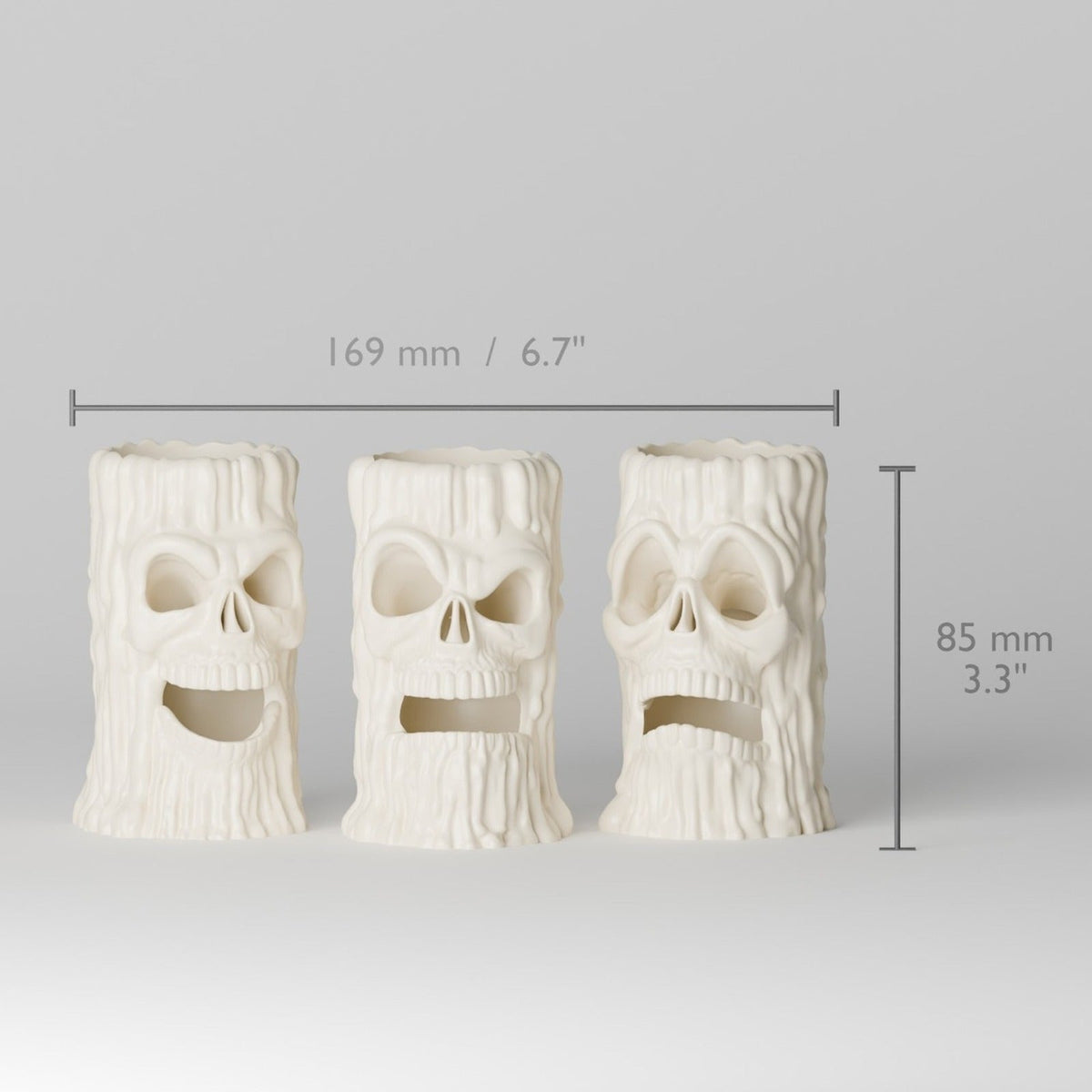 Creepy Skull Candles Set of 3 – Dripping Wax Skull Tealight Holders for Halloween - Northern Foundry