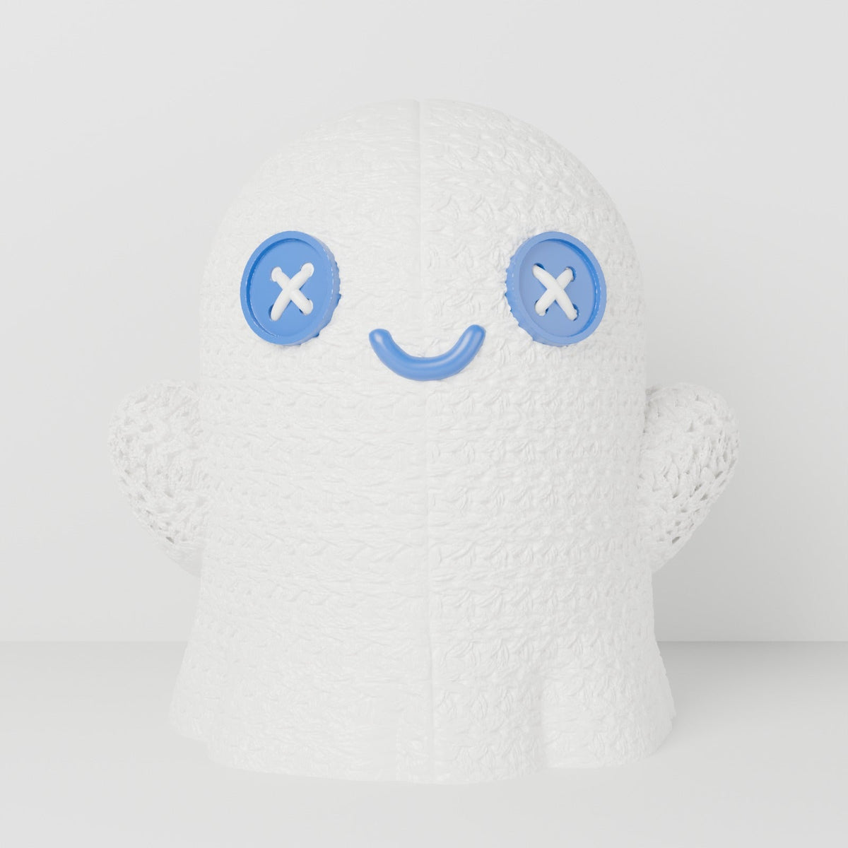 Crochet Ghost Lamp – Cute Knit-Texture Ghost LED Tealight Holder with Button Eyes - Northern Foundry