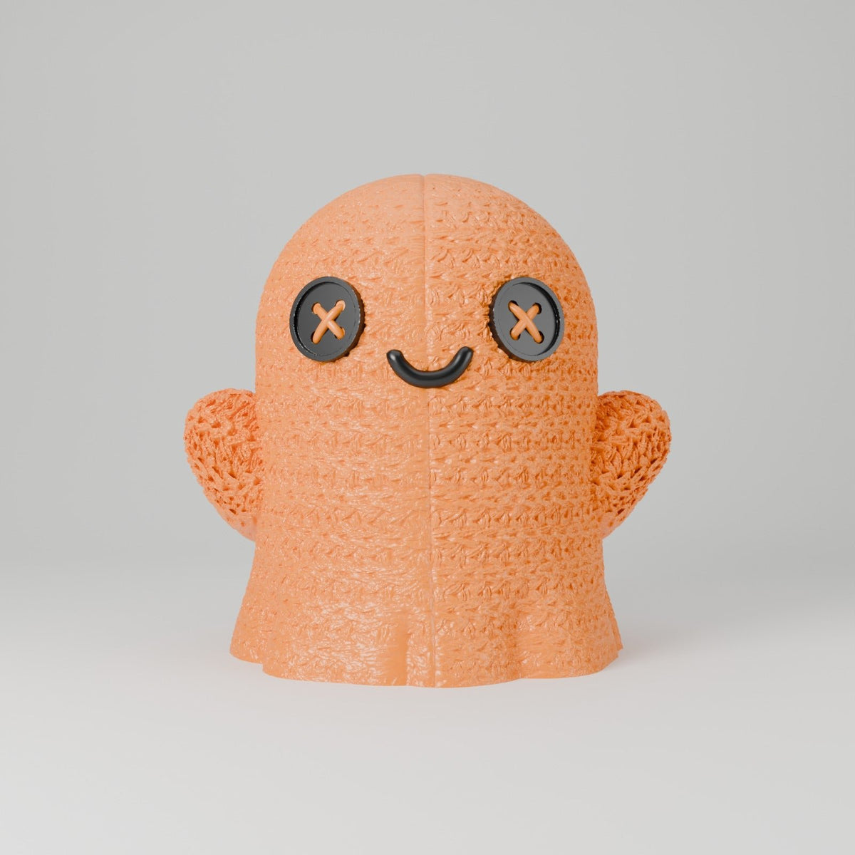 Crochet Ghost Lamp – Cute Knit-Texture Ghost LED Tealight Holder with Button Eyes - Northern Foundry