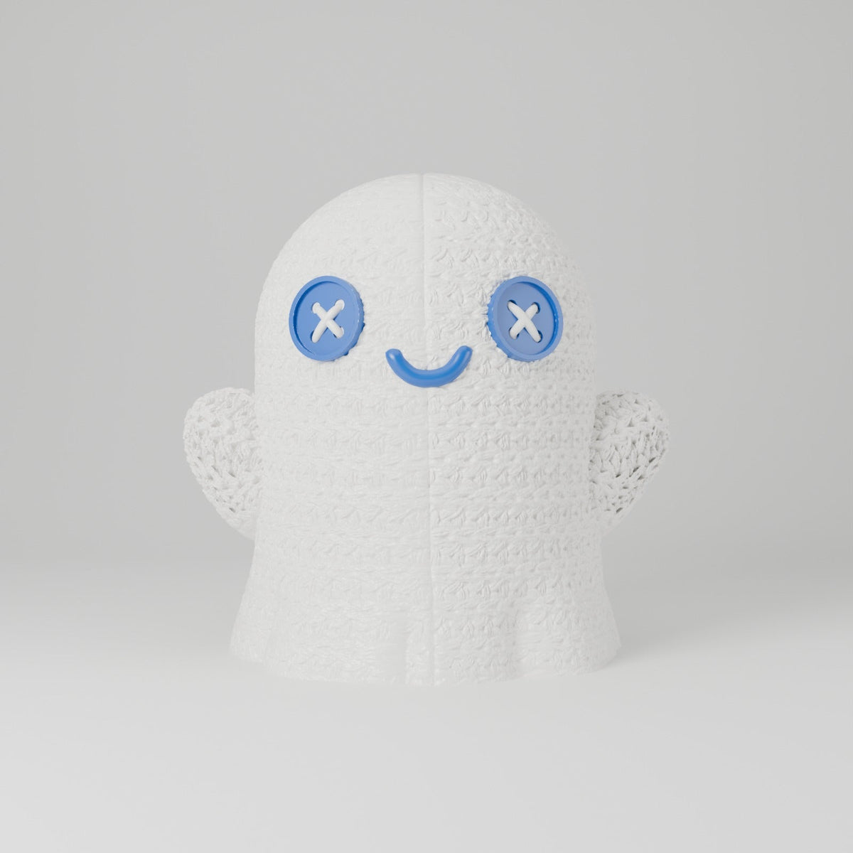 Crochet Ghost Lamp – Cute Knit-Texture Ghost LED Tealight Holder with Button Eyes - Northern Foundry