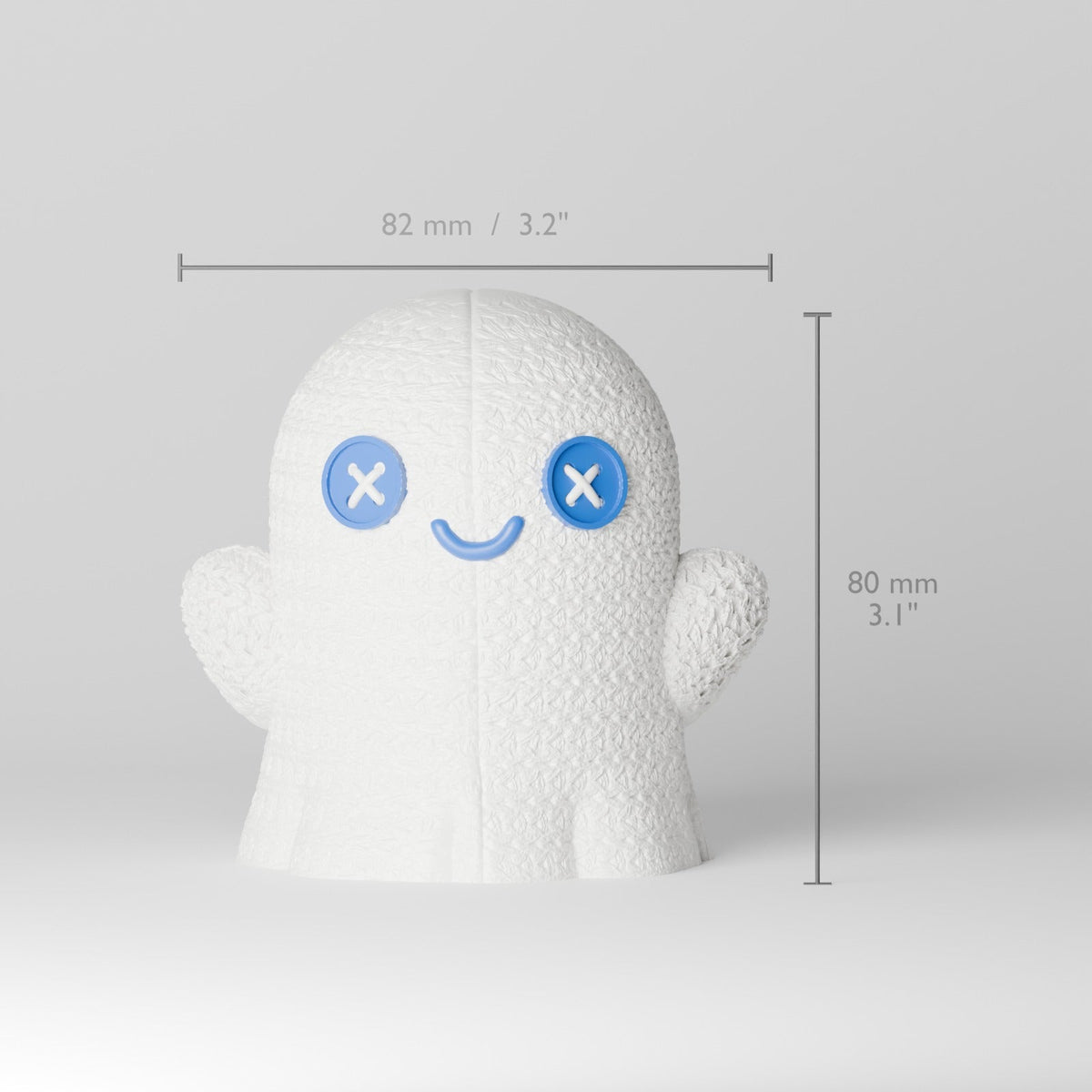 Crochet Ghost Lamp – Cute Knit-Texture Ghost LED Tealight Holder with Button Eyes - Northern Foundry