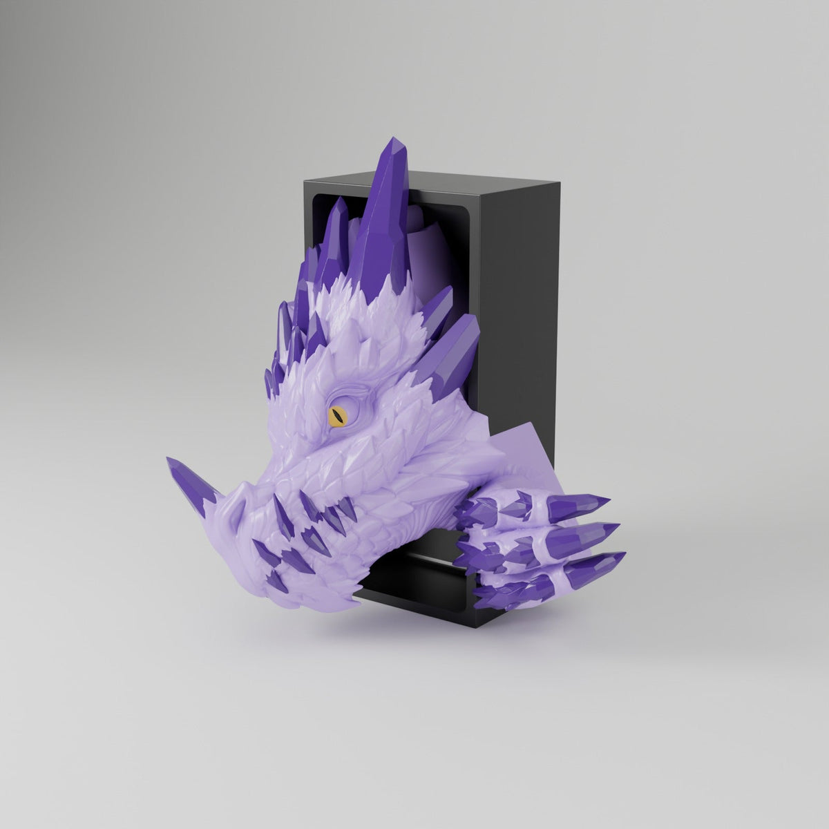 Crystal Dragon Book Nook – Gem Dragon Head or Tail Bursting from Your Bookshelf - Northern Foundry