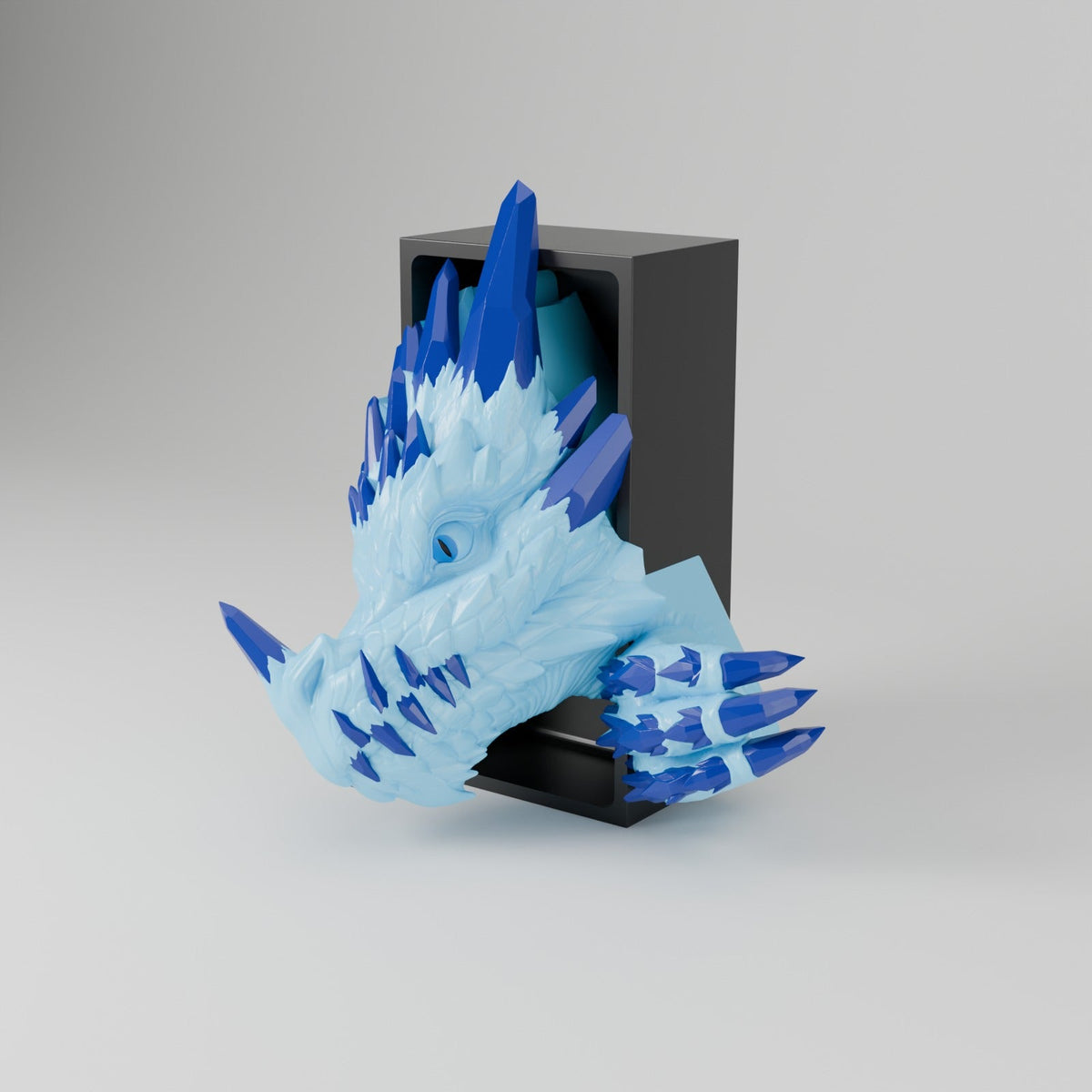 Crystal Dragon Book Nook – Gem Dragon Head or Tail Bursting from Your Bookshelf - Northern Foundry