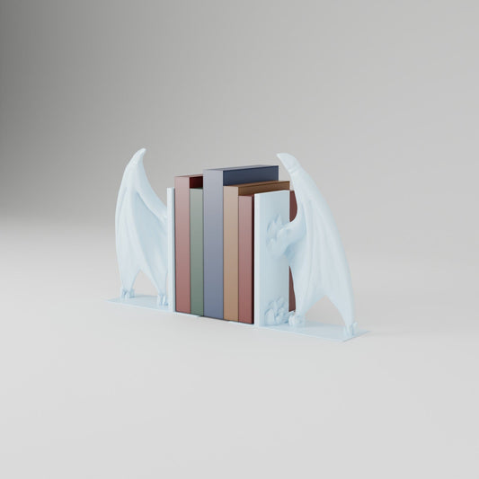 Crystal Wing Dragon Bookends – Pair of Frost Dragon Wing Bookends - Northern Foundry