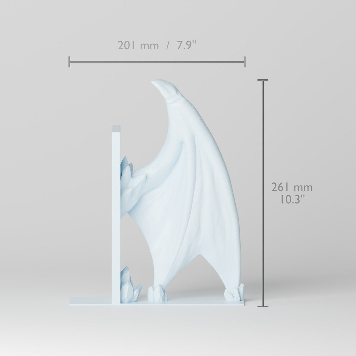 Crystal Wing Dragon Bookends – Pair of Frost Dragon Wing Bookends - Northern Foundry
