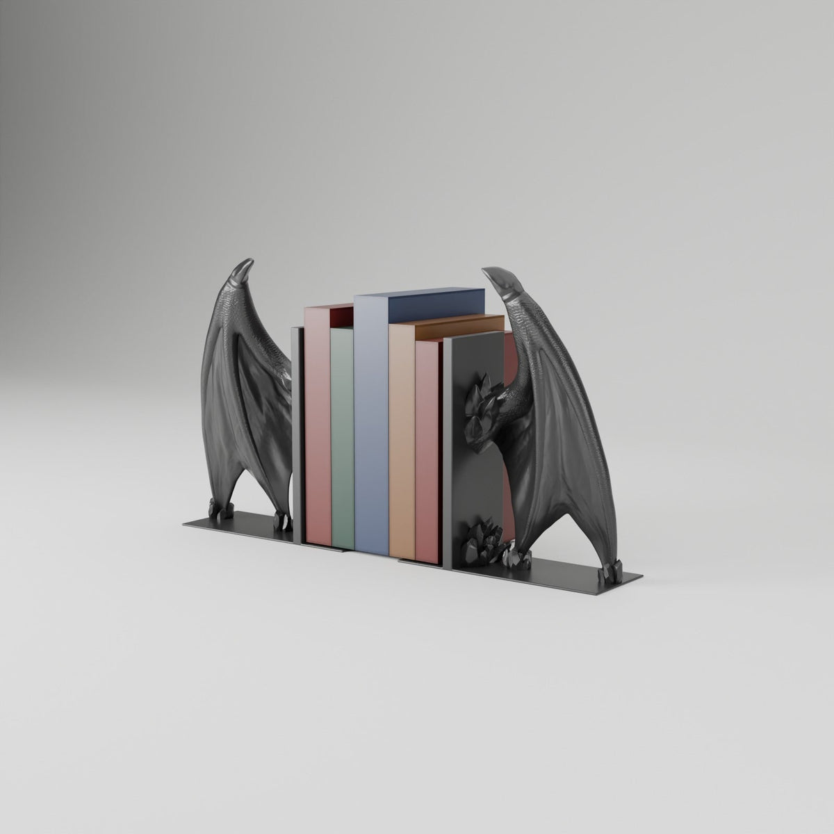 Crystal Wing Dragon Bookends – Pair of Frost Dragon Wing Bookends - Northern Foundry