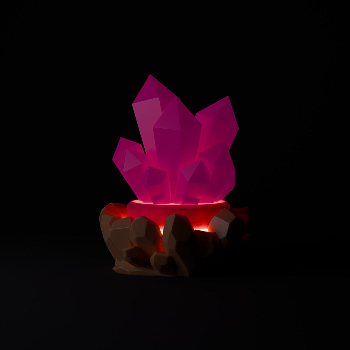 Crystals Lamp – Glowing Crystal Cluster Night Light on a Rock Base, Gemstone Decor - Northern Foundry
