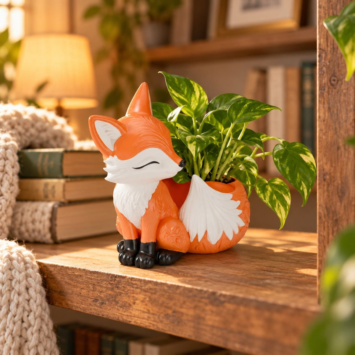 Cute Fox Planter – Sleepy Fox Flower Pot - Northern Foundry