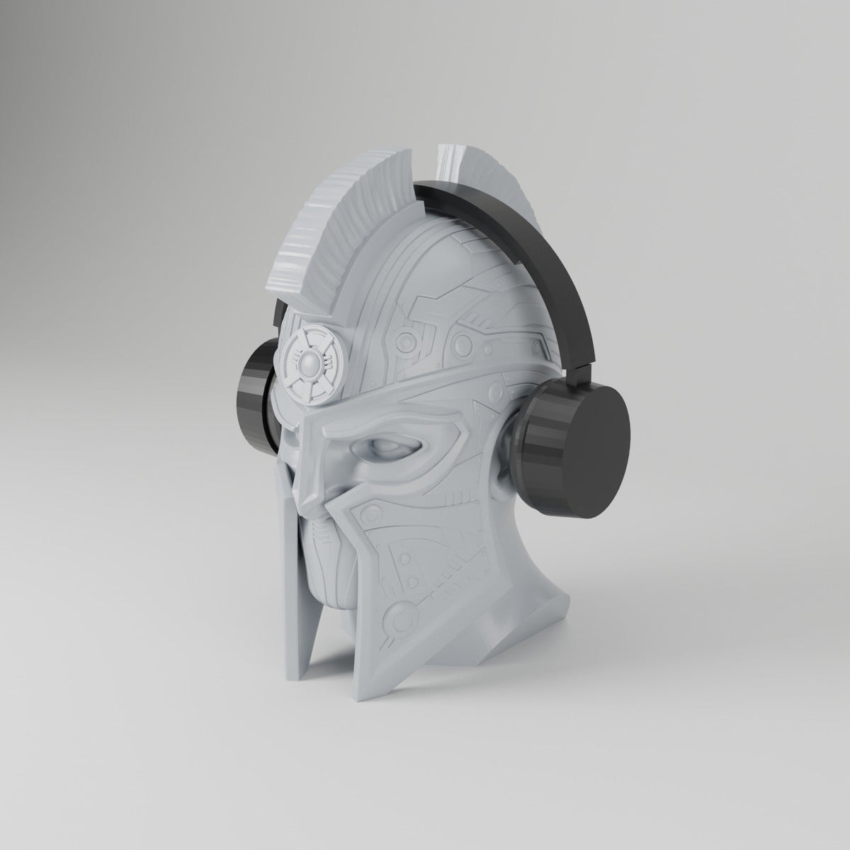 Cyber Spartan Headphone Stand – Warrior Helmet Bust Headset Holder - Northern Foundry