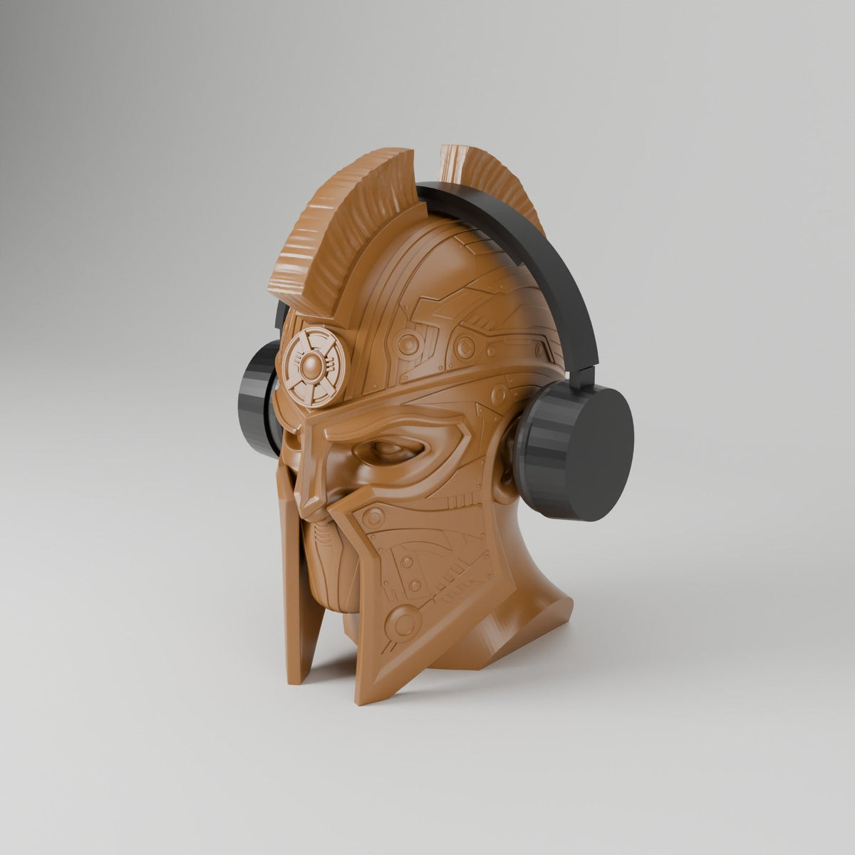 Cyber Spartan Headphone Stand – Warrior Helmet Bust Headset Holder - Northern Foundry