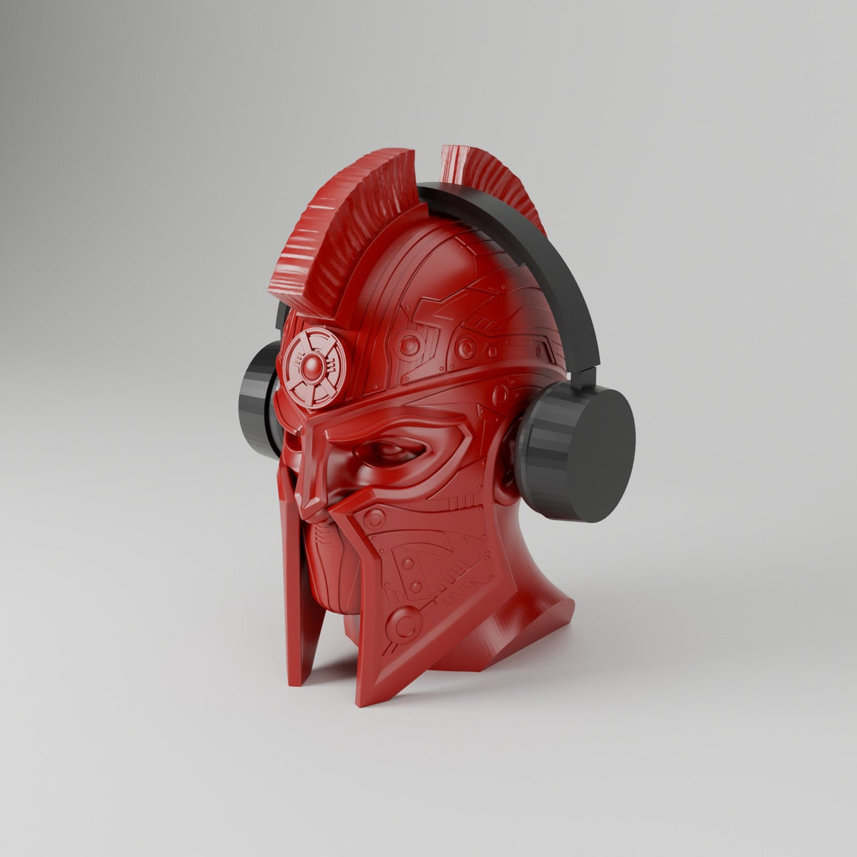 Cyber Spartan Headphone Stand – Warrior Helmet Bust Headset Holder - Northern Foundry