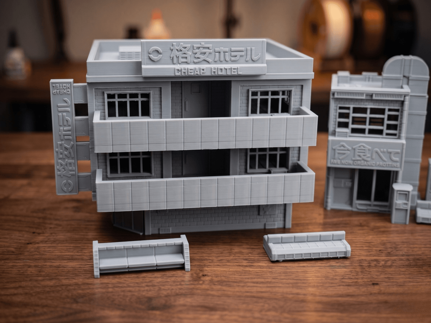 Cyberpunk City Terrain Bundle – 5 Buildings, 3 Vehicles & Scatter (28mm/32mm/40mm) - Northern Foundry