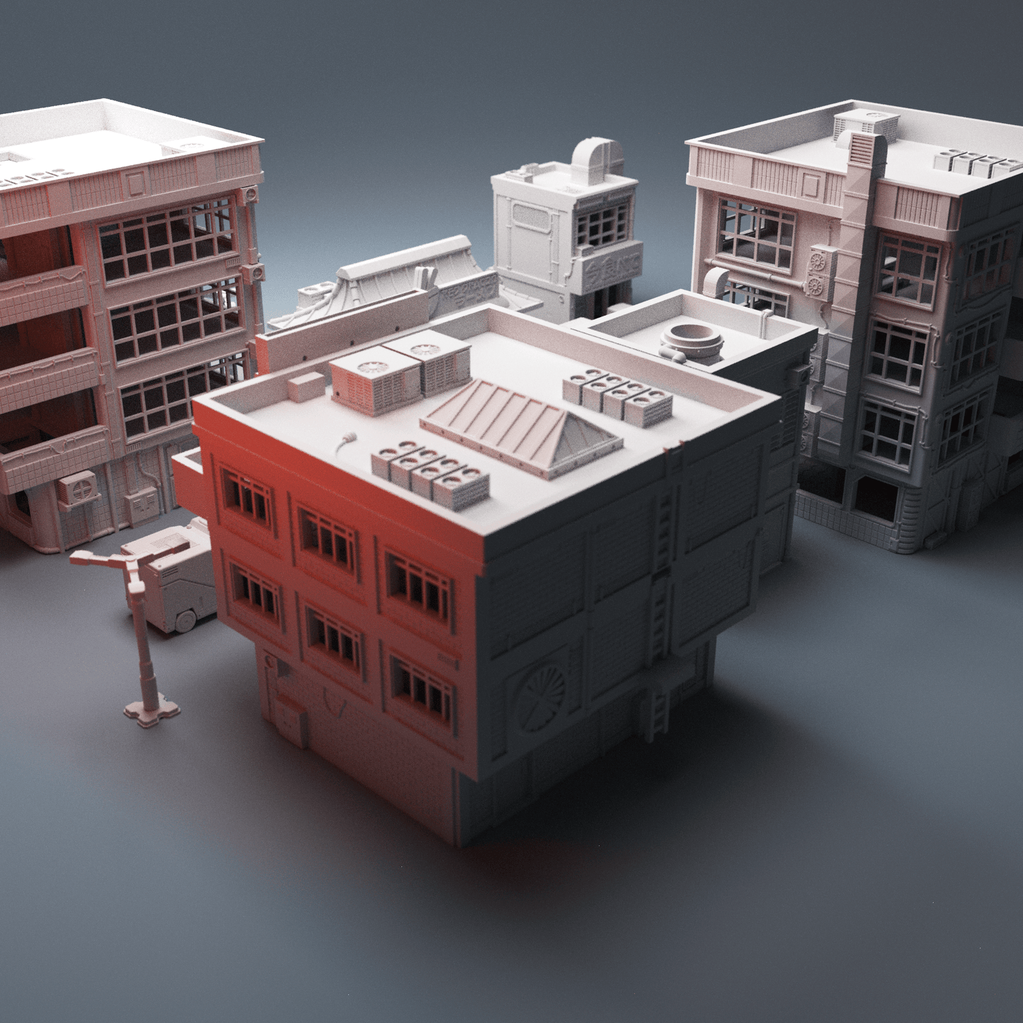 Cyberpunk Essentials Bundle – 28mm Sci-Fi City Terrain & Vehicles - Northern Foundry