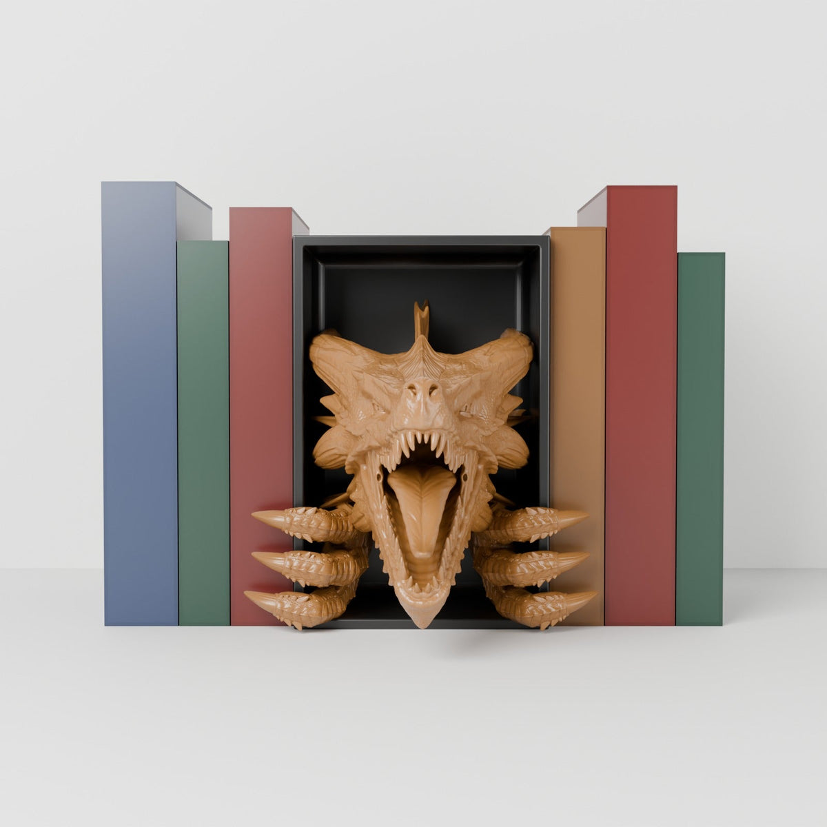 Dragon Awakening Book Nook – Roaring Dragon Head Bursting from Your Bookshelf - Northern Foundry