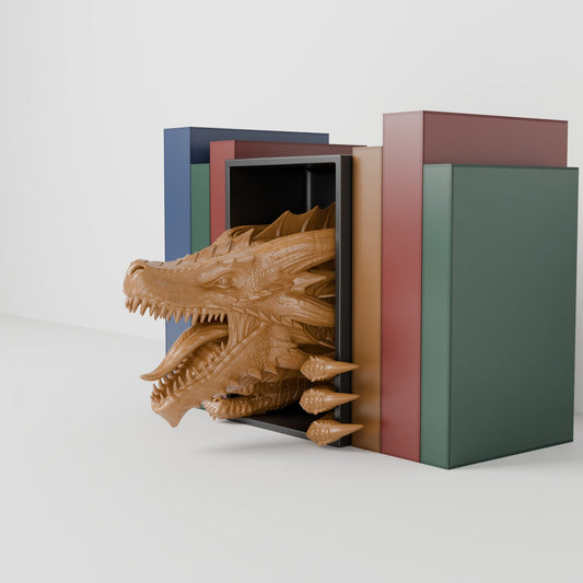 Dragon Awakening Book Nook – Roaring Dragon Head Bursting from Your Bookshelf - Northern Foundry