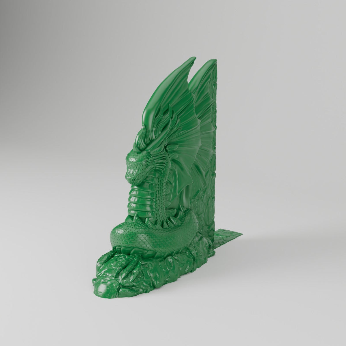 Dragon Bookend – Carved Dragon Guardian with Wings on a Rocky Base - Northern Foundry
