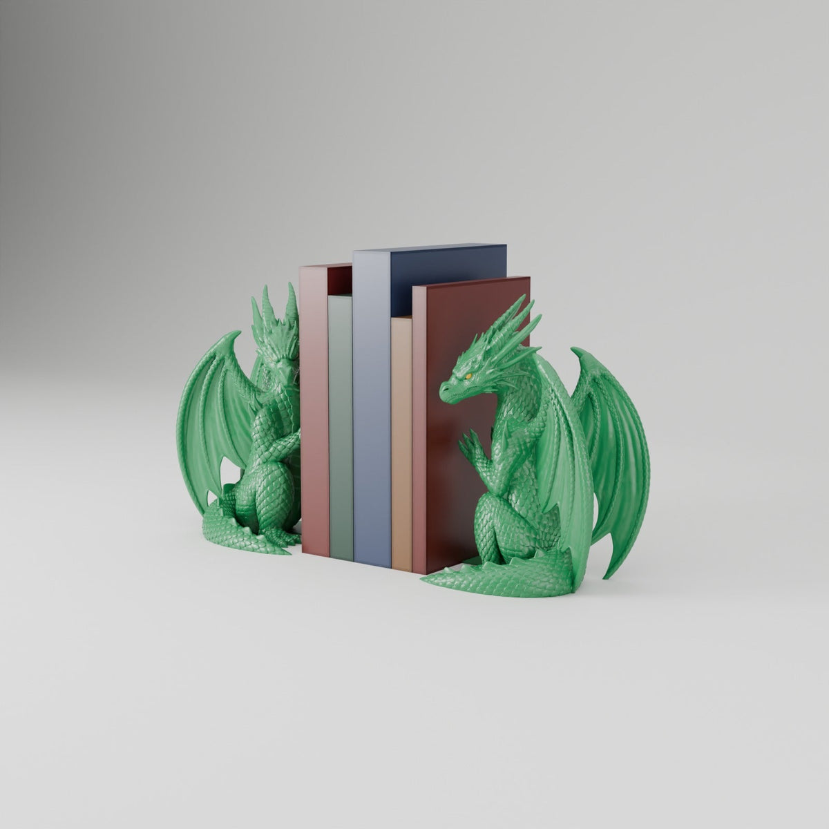 Dragon Display Bookends – Pair of Seated Winged Dragon Bookends - Northern Foundry