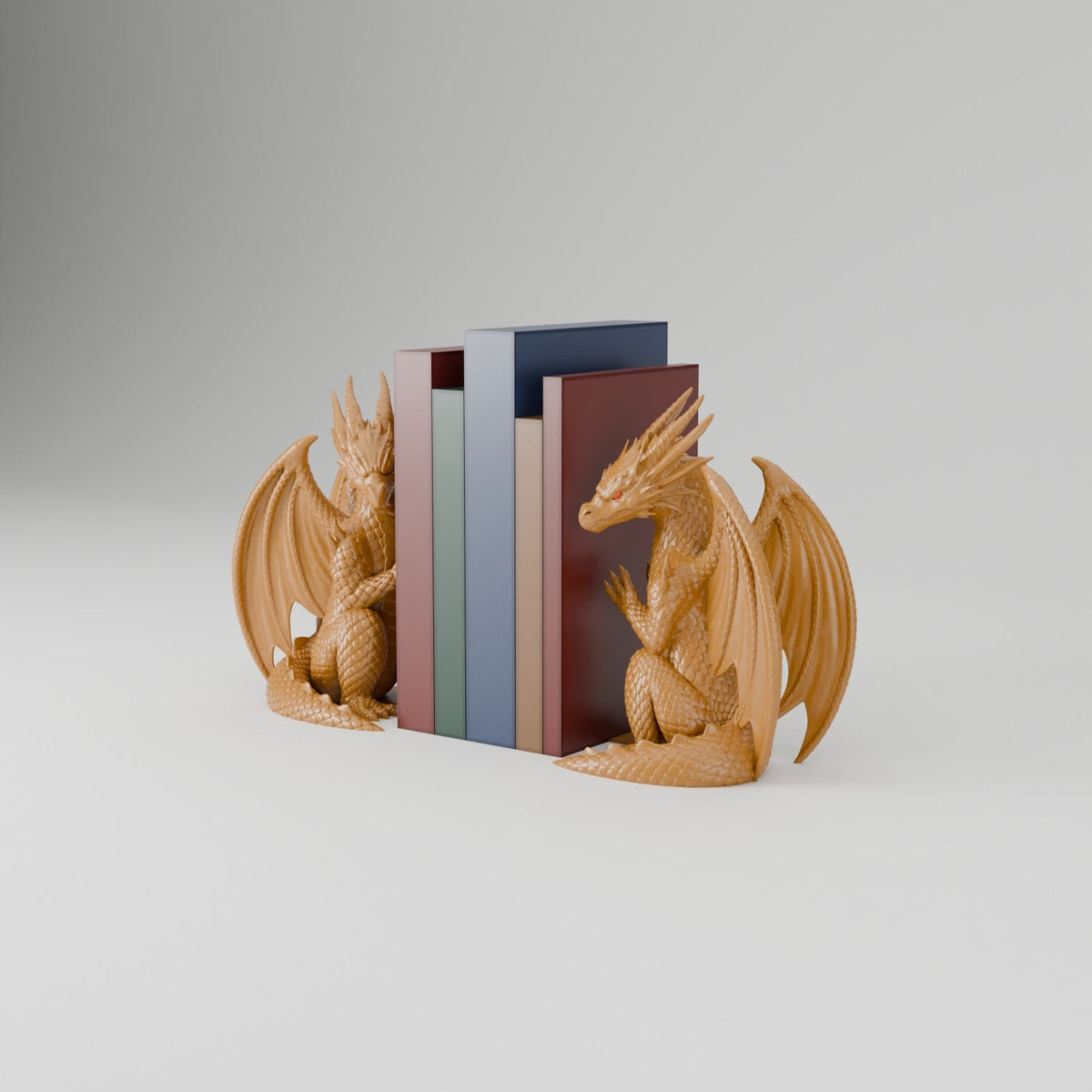 Dragon Display Bookends – Pair of Seated Winged Dragon Bookends - Northern Foundry