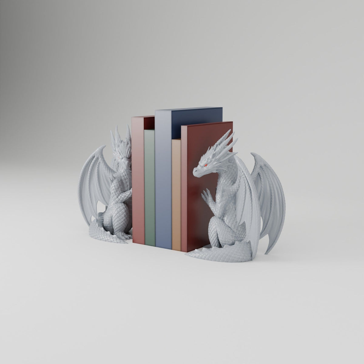 Dragon Display Bookends – Pair of Seated Winged Dragon Bookends - Northern Foundry