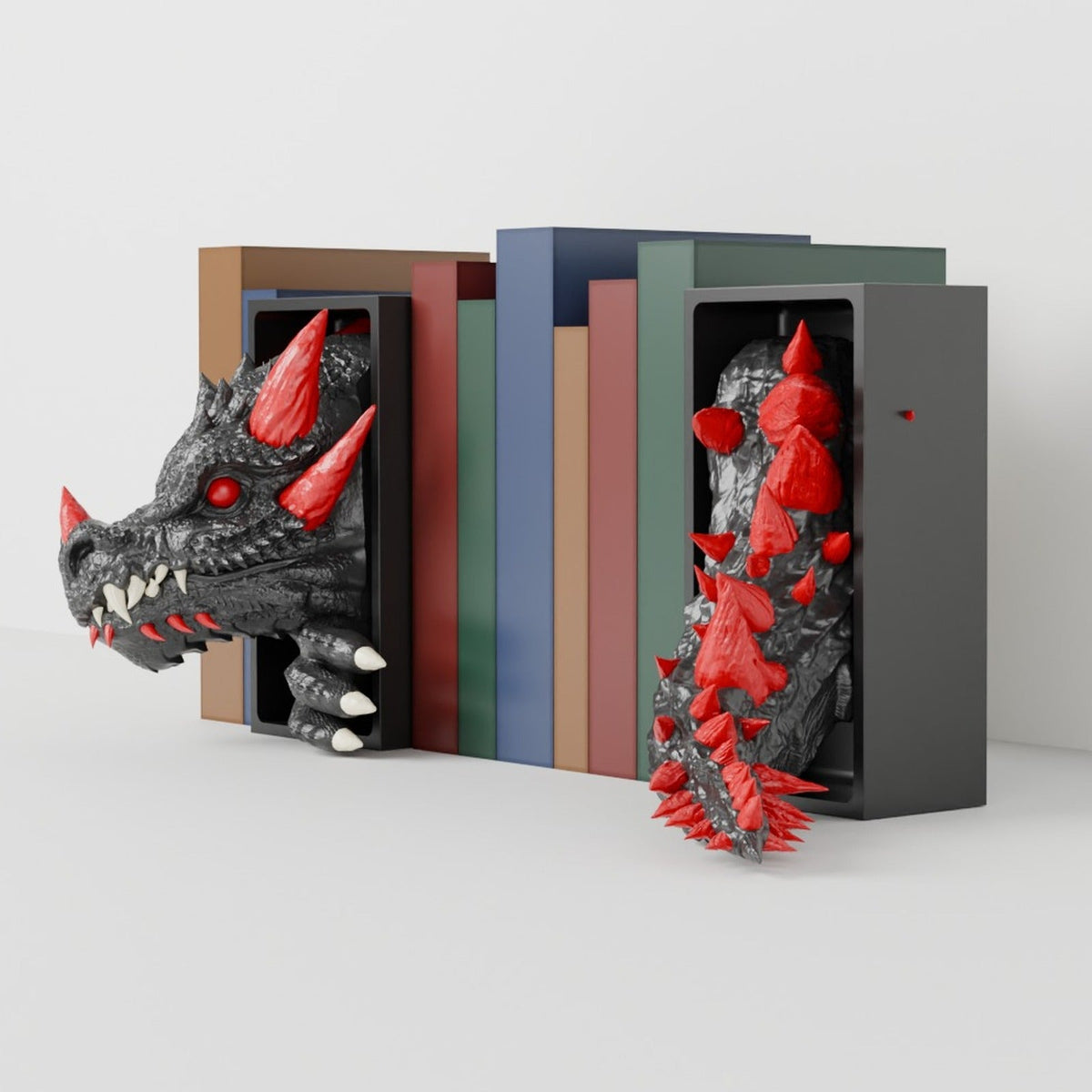 Dragon Emerging Book Nook – Dragon Head or Tail Bursting from Your Bookshelf - Northern Foundry