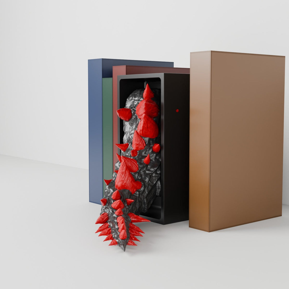 Dragon Emerging Book Nook – Dragon Head or Tail Bursting from Your Bookshelf - Northern Foundry