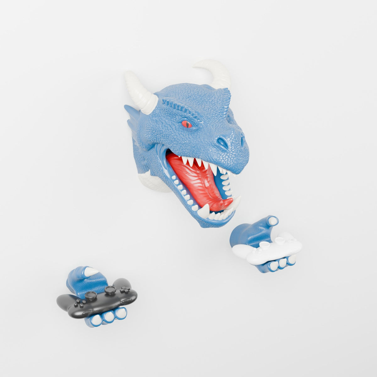 Dragon Head Wall Mount with Claws – Fantasy Headset & Controller Holder - Northern Foundry