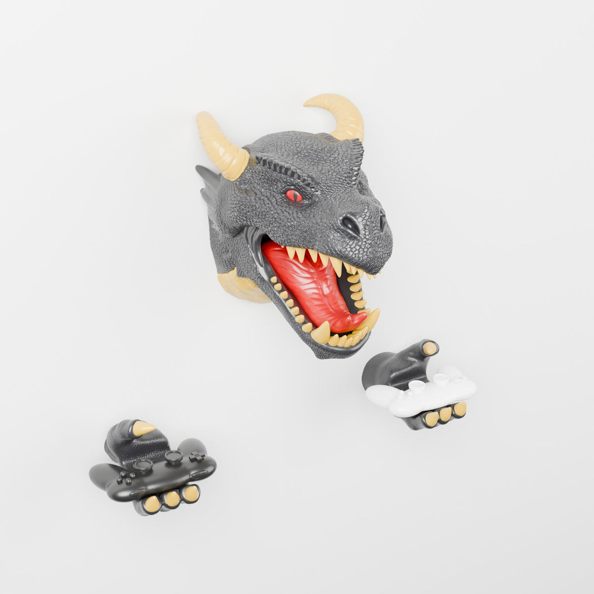 Dragon Head Wall Mount with Claws – Fantasy Headset & Controller Holder - Northern Foundry