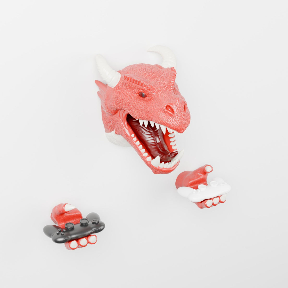 Dragon Head Wall Mount with Claws – Fantasy Headset & Controller Holder - Northern Foundry