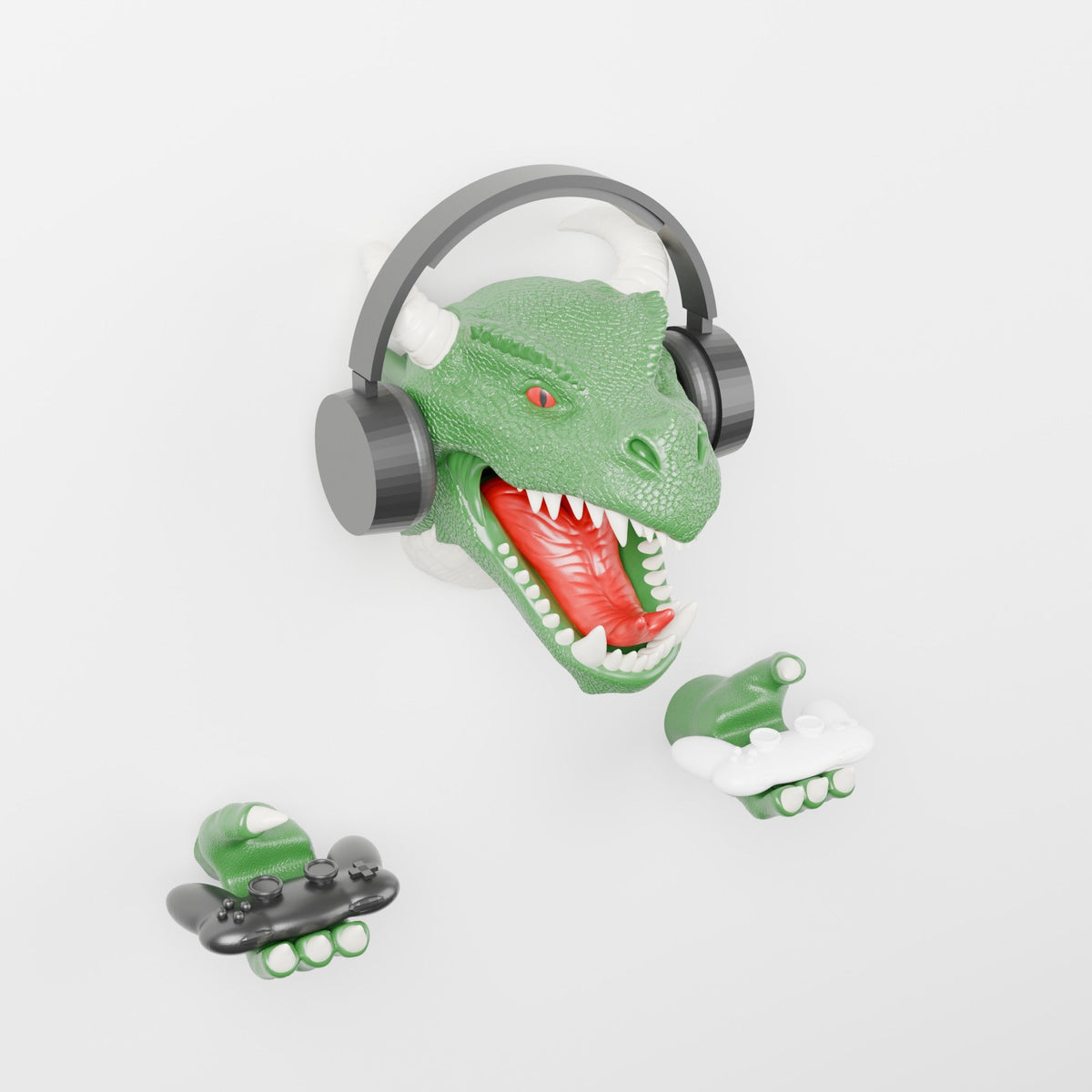 Dragon Head Wall Mount with Claws – Fantasy Headset & Controller Holder - Northern Foundry