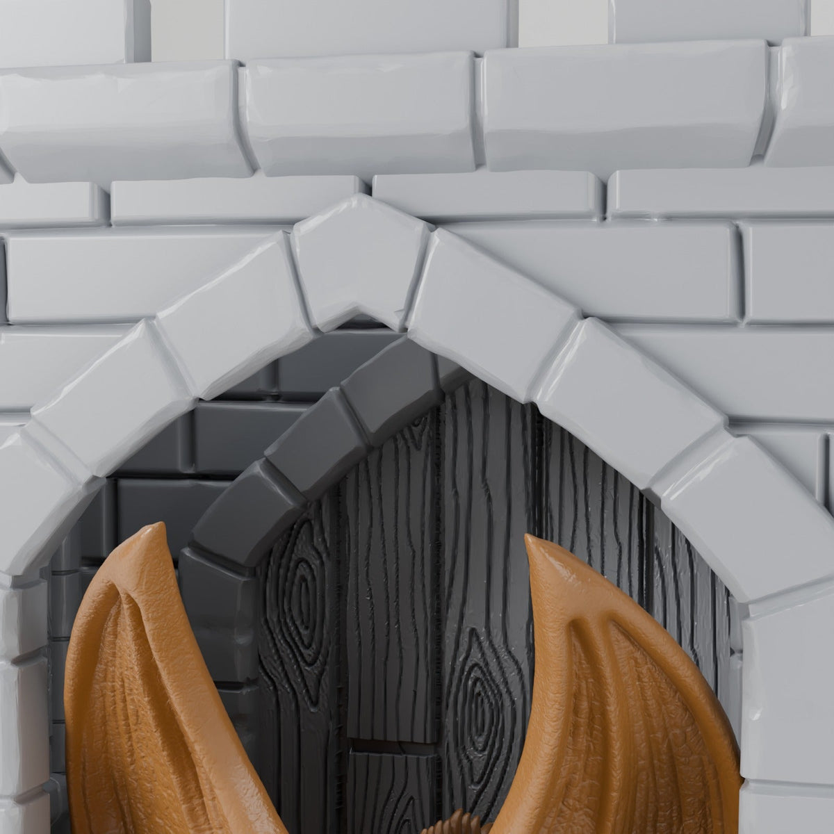 Dragon Library Book Nook – Castle Gate Bookend with a Reading Dragon - Northern Foundry