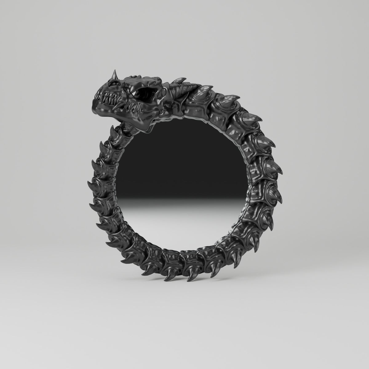 Dragon skeleton mirror wall mirror black
