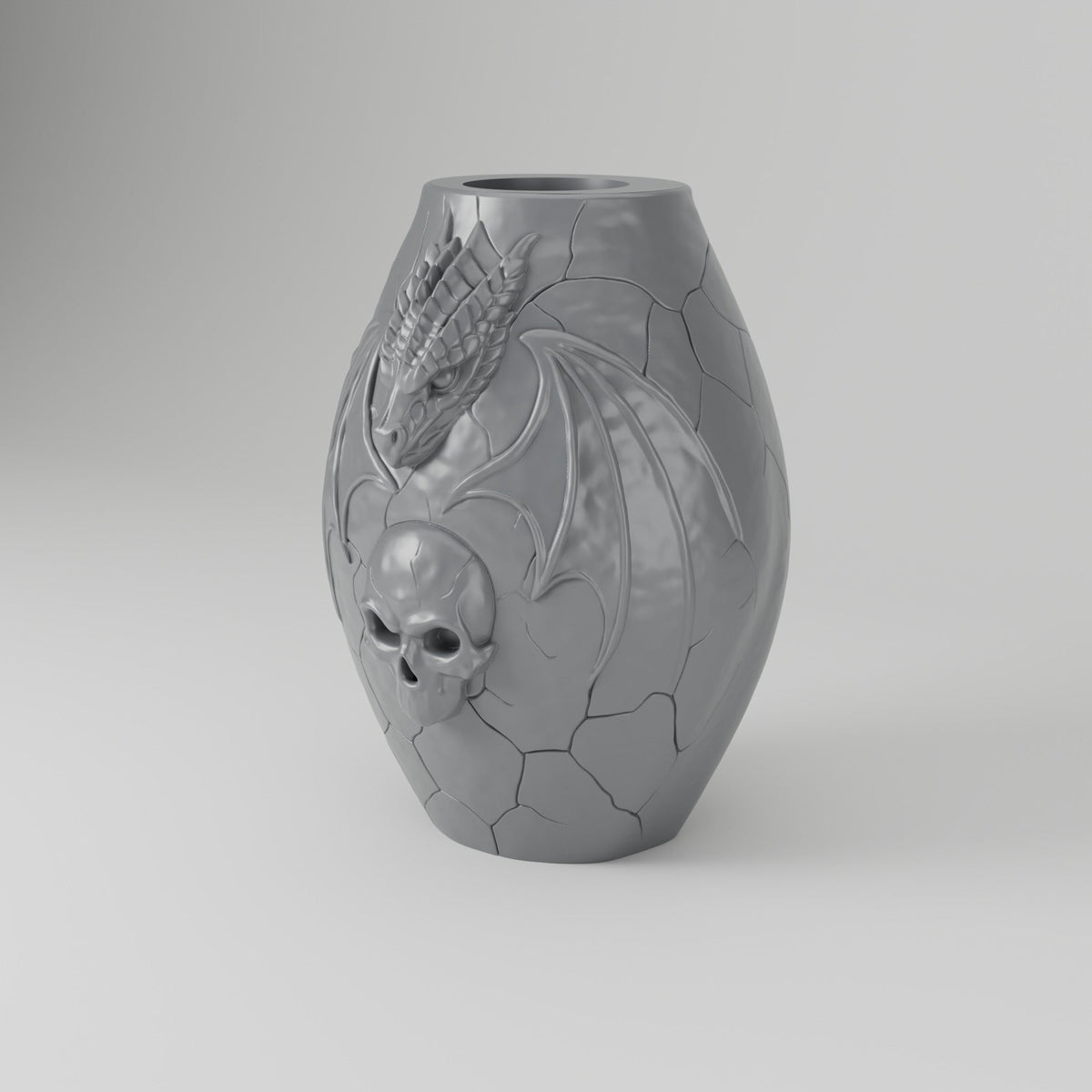 Dragon Skull Vase – Gothic Fantasy Decor - Northern Foundry