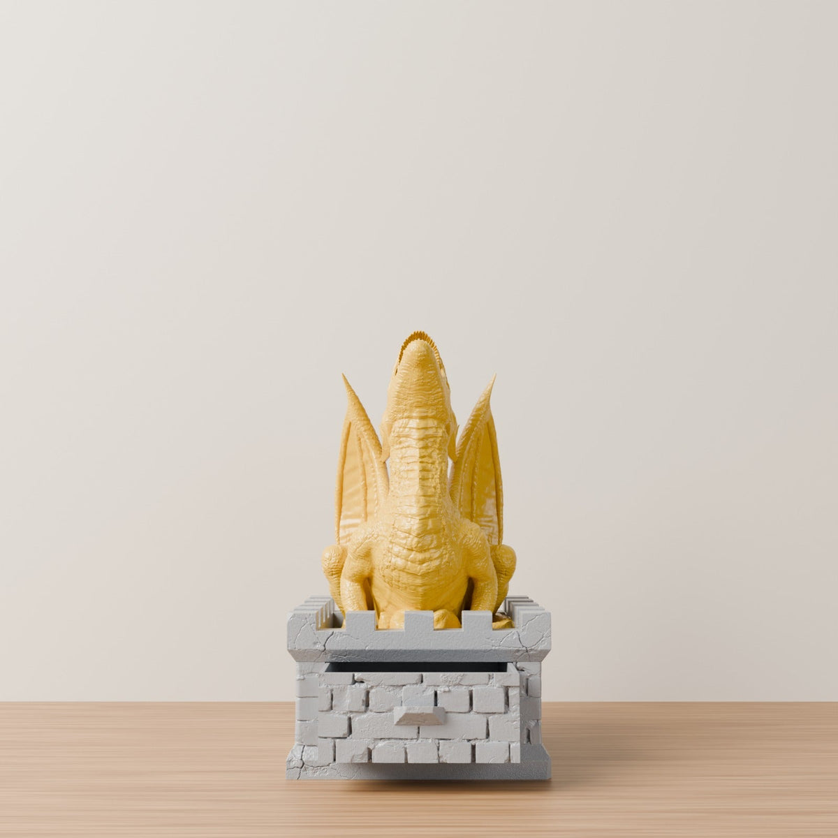 Dragon Vault Dice Tower – Dragon on a Castle Tower with a Dice Drawer - Northern Foundry