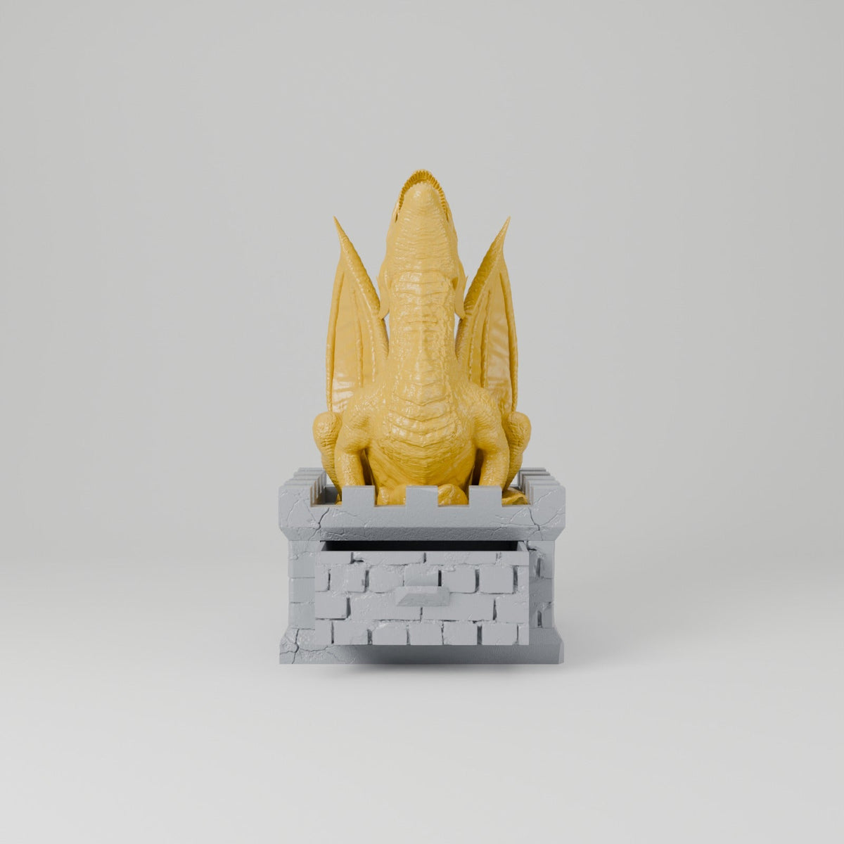 Dragon Vault Dice Tower – Dragon on a Castle Tower with a Dice Drawer - Northern Foundry